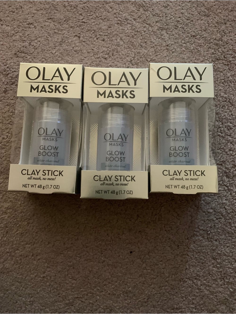 3 Olay Masks Clay Sticks 1.7oz Each
